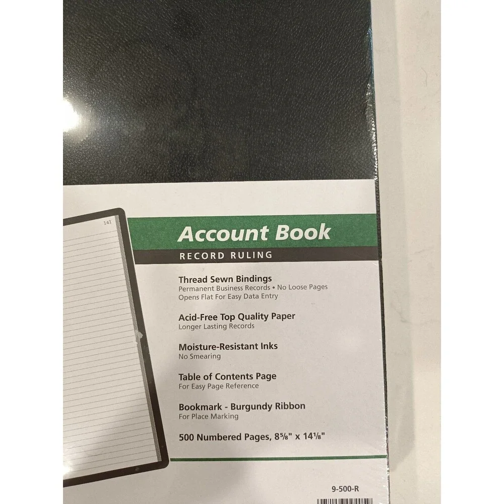 Boorum & Pease 9-500-R Account Ledger Book, 500 Pages, Record Ruled, New